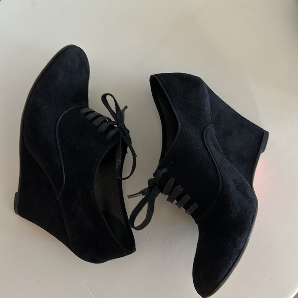 Christian Louboutin -vintage black suade booties - 36 1/2 - fits like 6 1/2